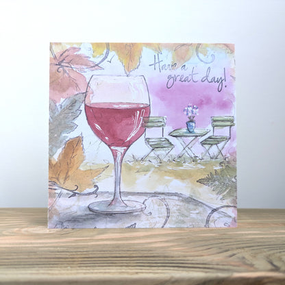 Colourful Wineglass Card